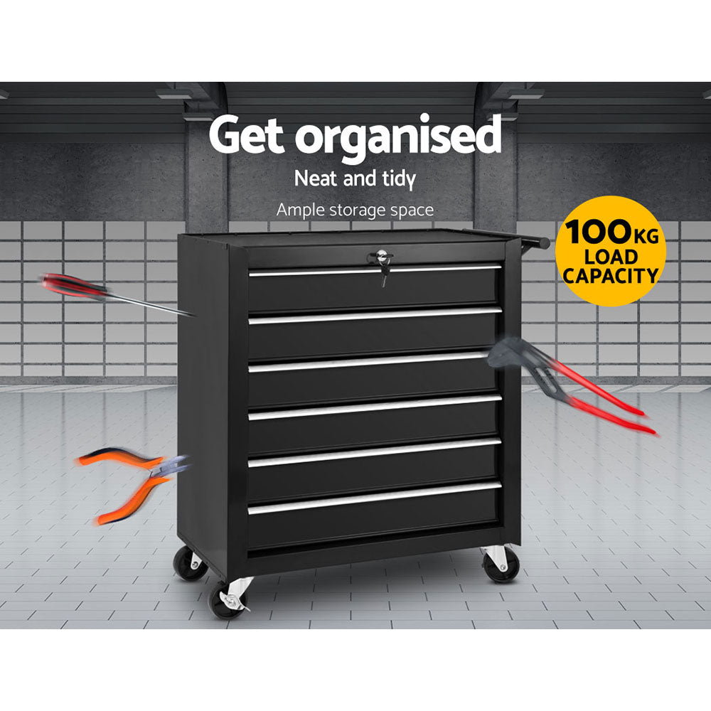 Tool Cabinets: Giantz 6 Drawer Tool Box Cabinet Chest Trolley Cart Garage Toolbox Storage