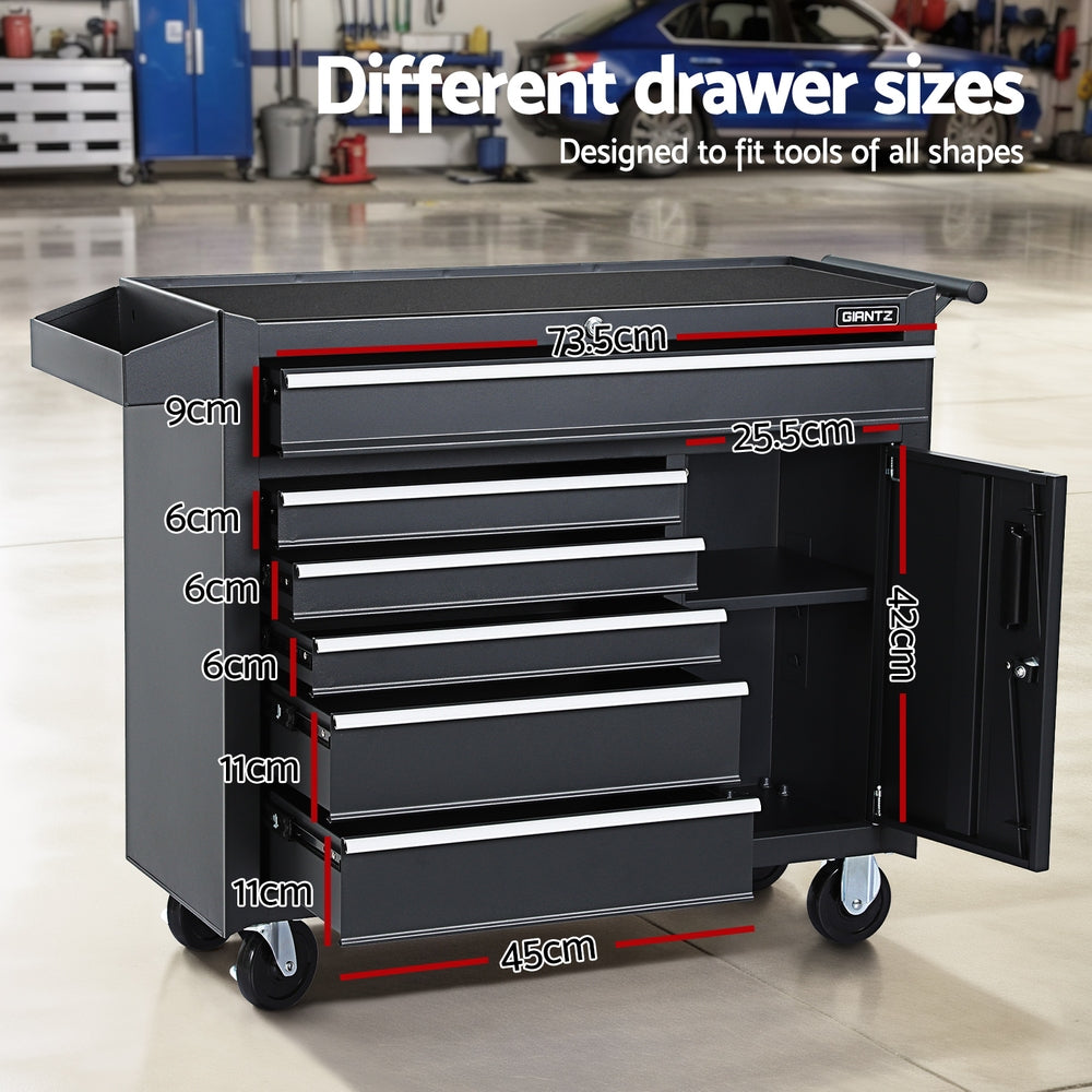 Tool Cabinets: Giantz 6 Drawer Tool Box Chest Cabinet Toolbox Storage Garage Organiser Wheels