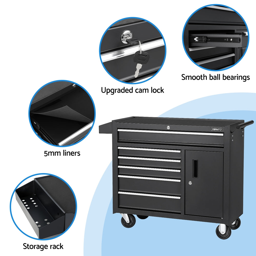 Tool Cabinets: Giantz 6 Drawer Tool Box Chest Cabinet Toolbox Storage Garage Organiser Wheels