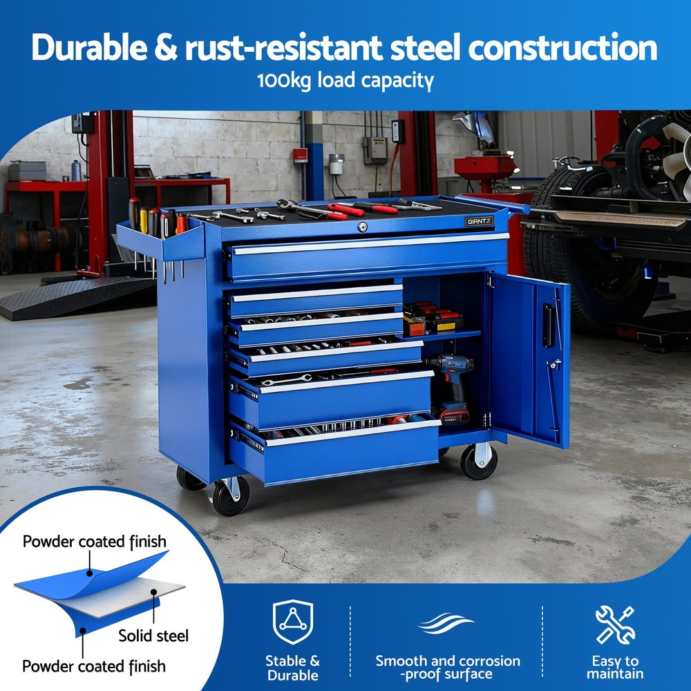 Tool Boxes: Giantz 6 Drawer Tool Chest Trolley Cabinet Cart Toolbox Storage Organiser Wheels