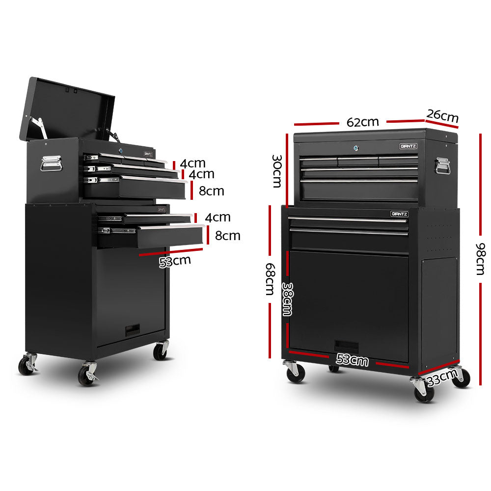 Tool Cabinets: Giantz 7 Drawer Tool Box Cabinet Chest Trolley Toolbox Garage Storage Black