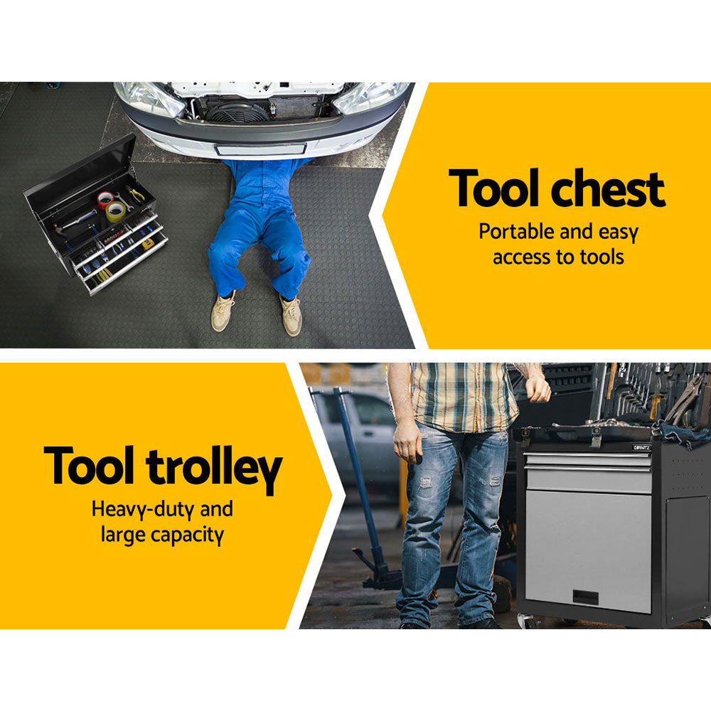 Tool Cabinets: Giantz 7 Drawer Tool Box Cabinet Chest Trolley Toolbox Garage Storage Grey