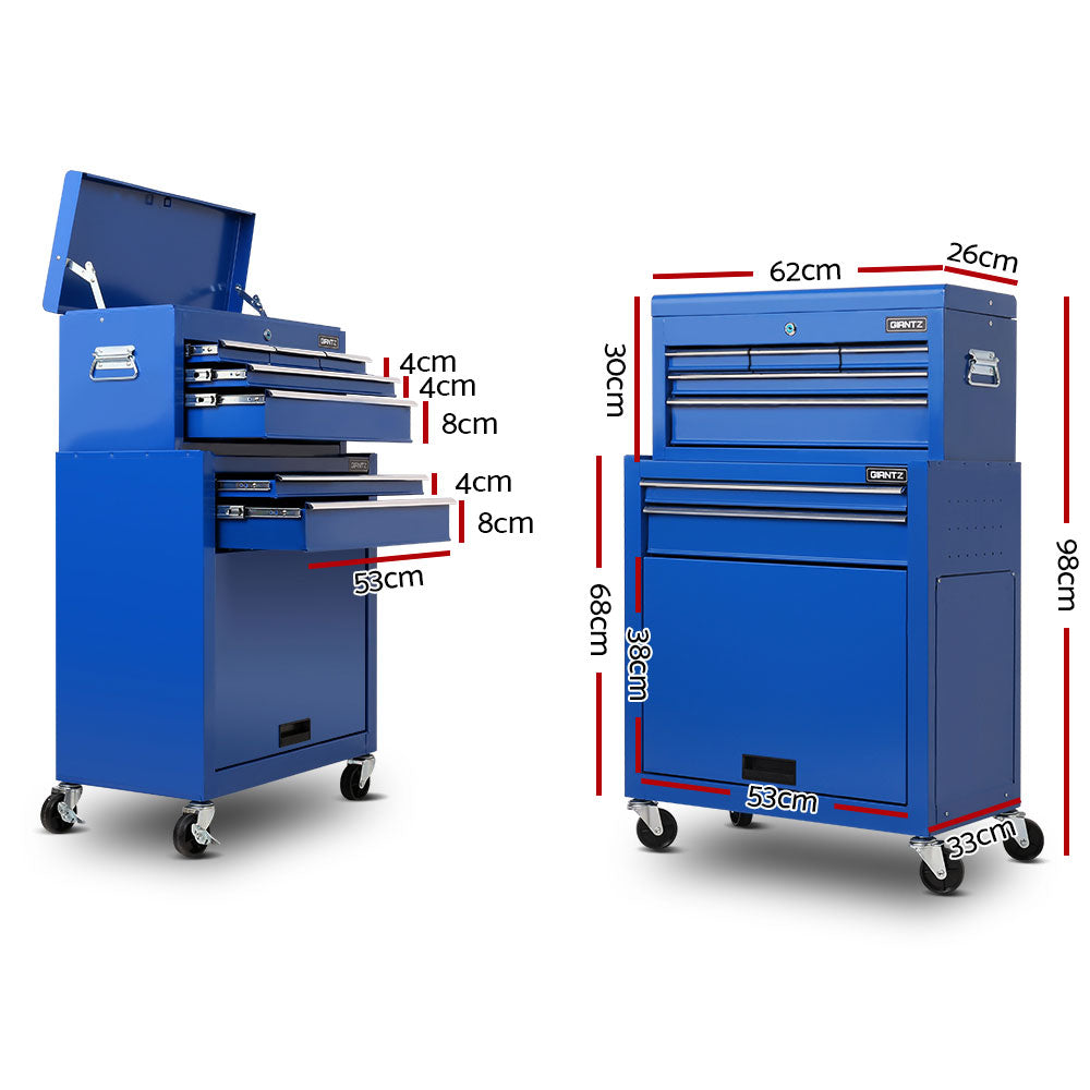 Tool Cabinets: Giantz 7 Drawer Tool Box Cabinet Chest Trolley Toolbox Garage Storage Blue