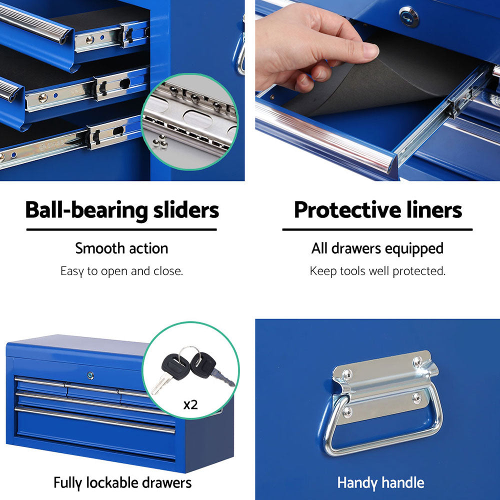 Tool Cabinets: Giantz 7 Drawer Tool Box Cabinet Chest Trolley Toolbox Garage Storage Blue