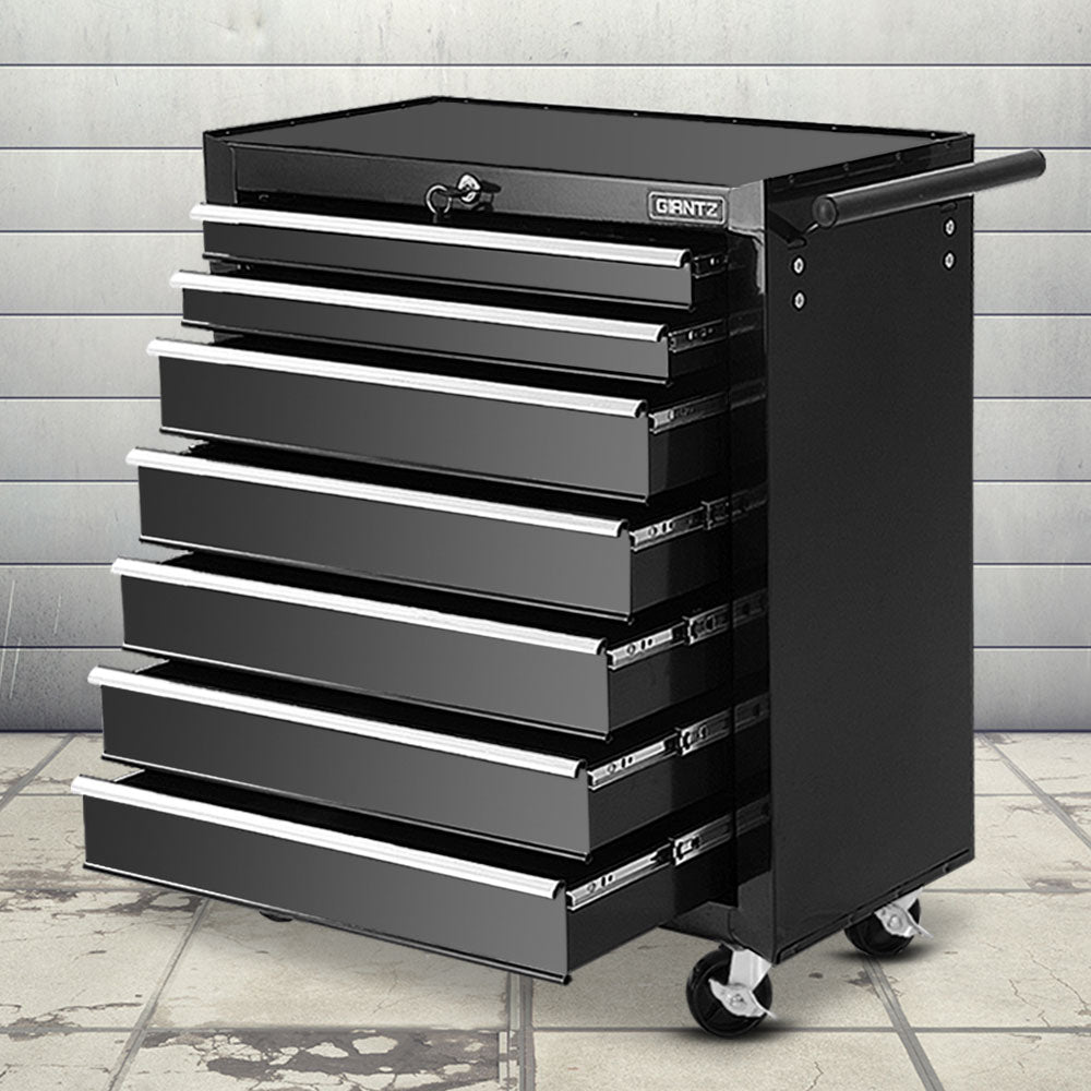 Tool Cabinets: Giantz 7 Drawer Tool Box Cabinet Chest Trolley Storage Garage Toolbox Black
