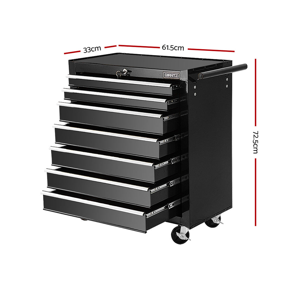 Tool Cabinets: Giantz 7 Drawer Tool Box Cabinet Chest Trolley Storage Garage Toolbox Black