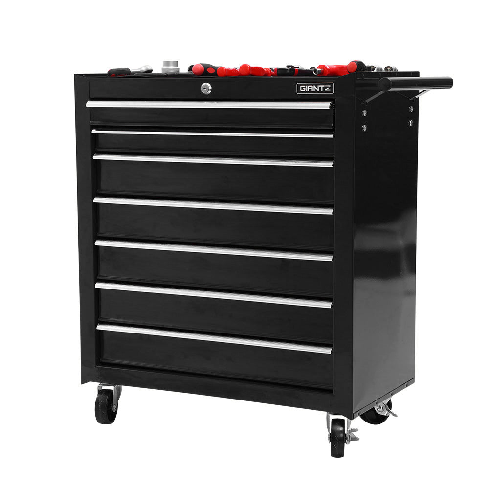 Tool Cabinets: Giantz 7 Drawer Tool Box Cabinet Chest Trolley Storage Garage Toolbox Black