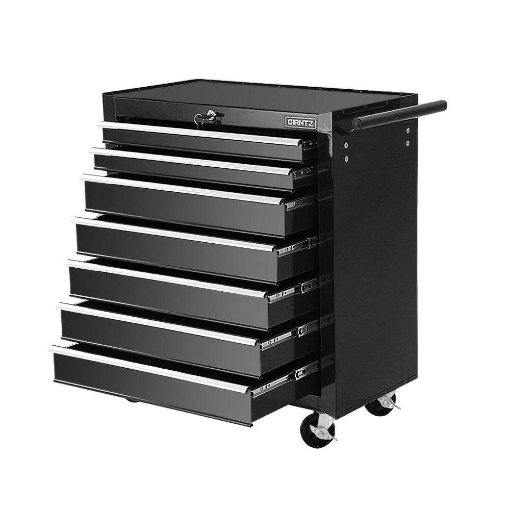 Tool Cabinets: Giantz 7 Drawer Tool Box Cabinet Chest Trolley Storage Garage Toolbox Black
