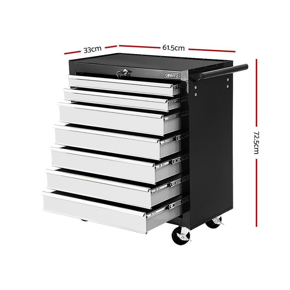 Tool Cabinets: Giantz 7 Drawer Tool Box Cabinet Chest Trolley Storage Garage Toolbox Grey