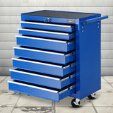 Giantz 7 Drawer Tool Box Cabinet Chest Trolley Storage Garage Toolbox Blue