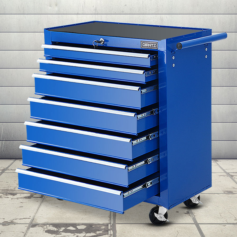 Tool Cabinets: Giantz 7 Drawer Tool Box Cabinet Chest Trolley Storage Garage Toolbox Blue