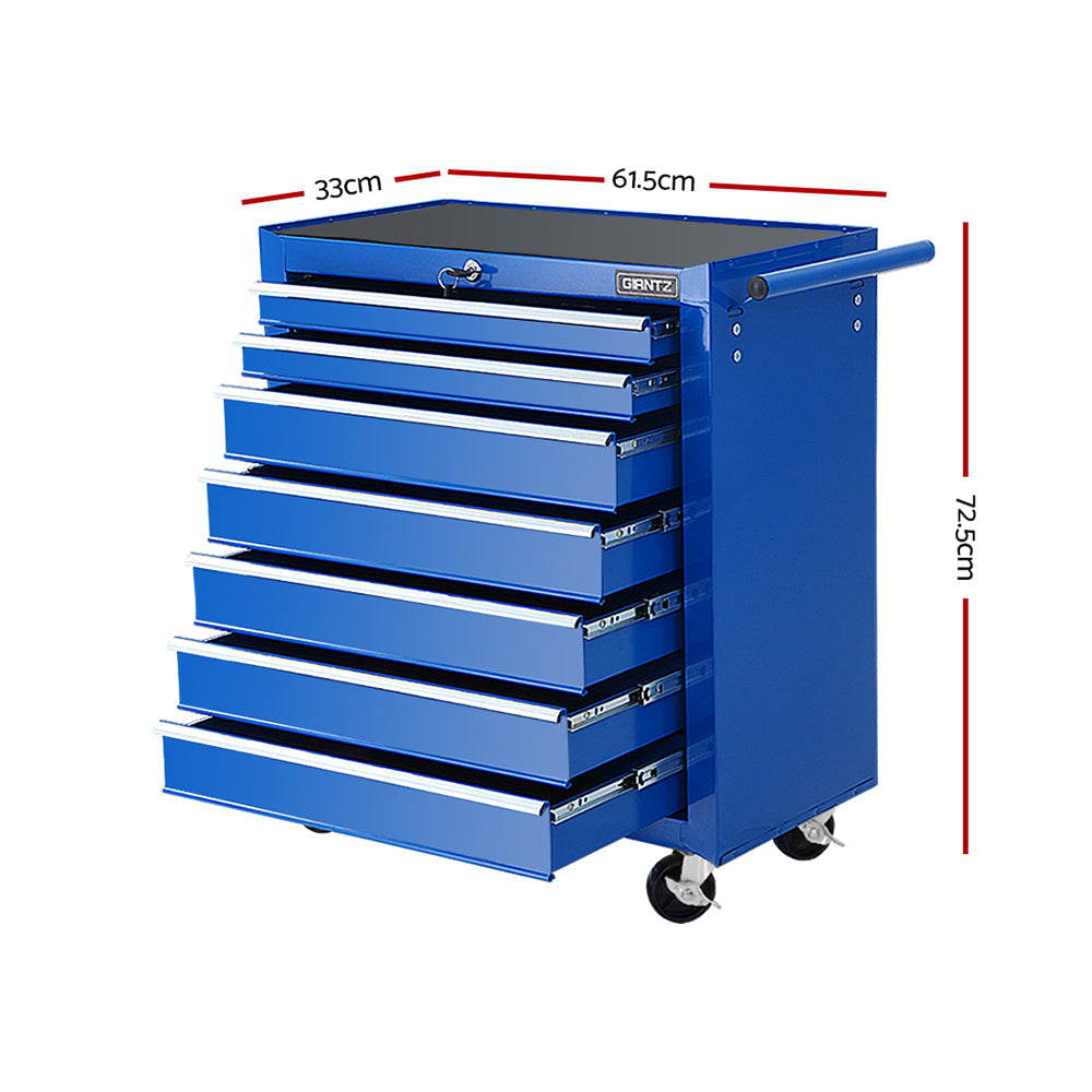 Tool Cabinets: Giantz 7 Drawer Tool Box Cabinet Chest Trolley Storage Garage Toolbox Blue