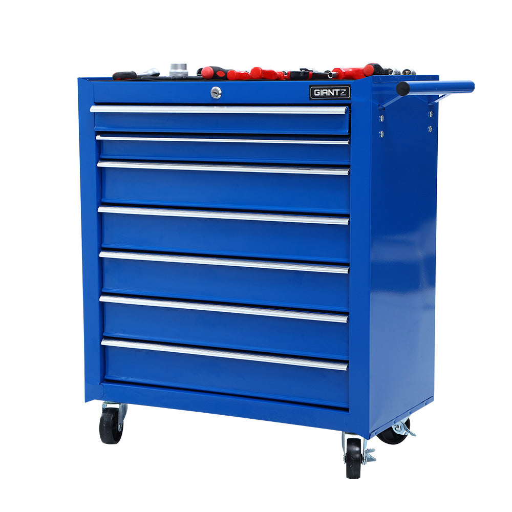 Tool Cabinets: Giantz 7 Drawer Tool Box Cabinet Chest Trolley Storage Garage Toolbox Blue