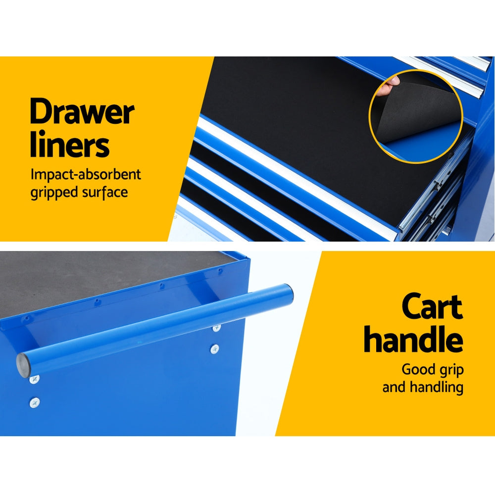 Tool Cabinets: Giantz 7 Drawer Tool Box Cabinet Chest Trolley Storage Garage Toolbox Blue