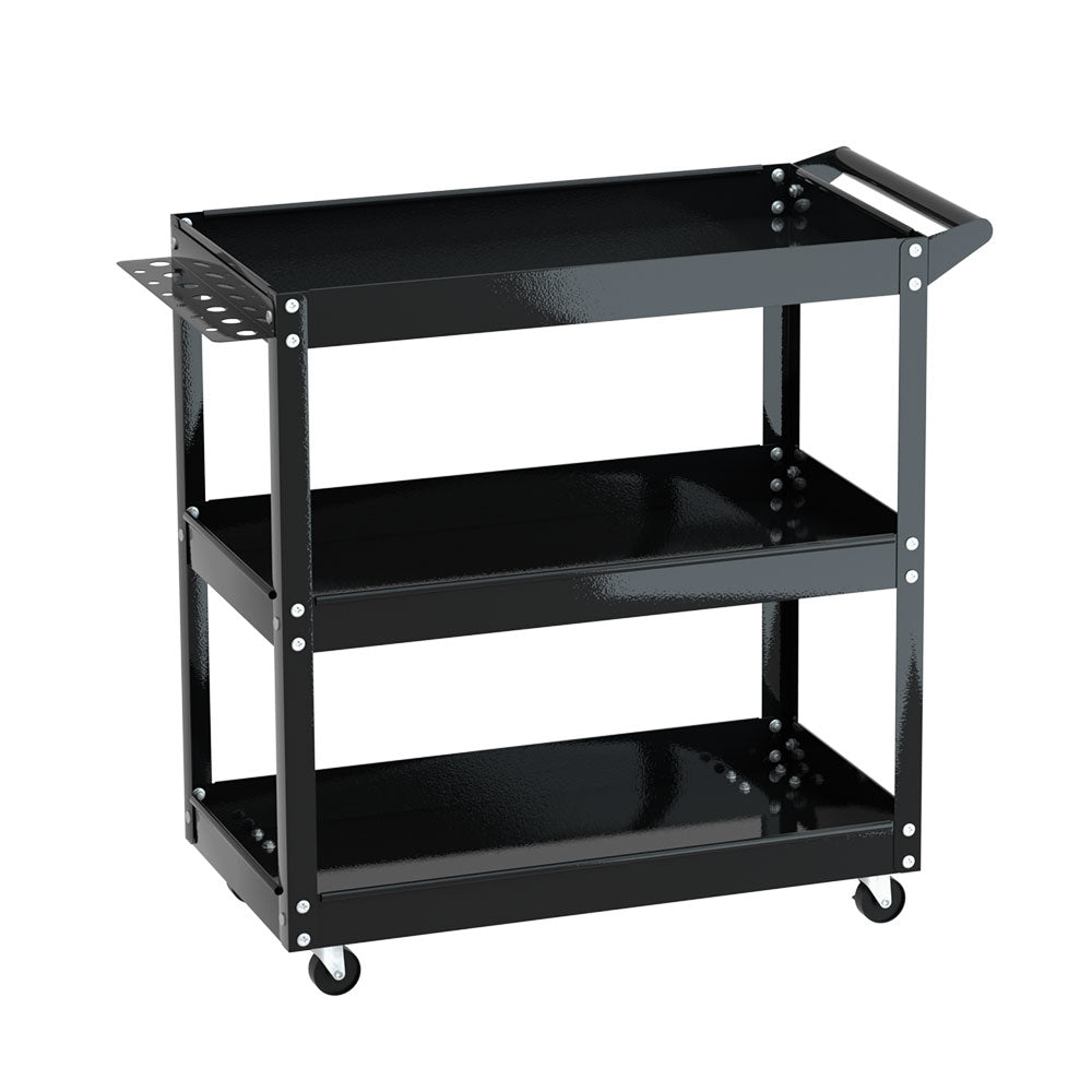 Bicycle Stands & Storage: Giantz 3-Tier Tool Cart Trolley Workshop Garage Storage Organizer Black