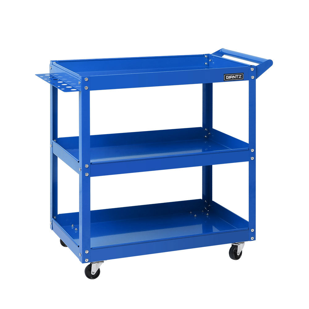 Bicycle Stands & Storage: Giantz 3-Tier Tool Cart Trolley Workshop Garage Storage Organizer Blue