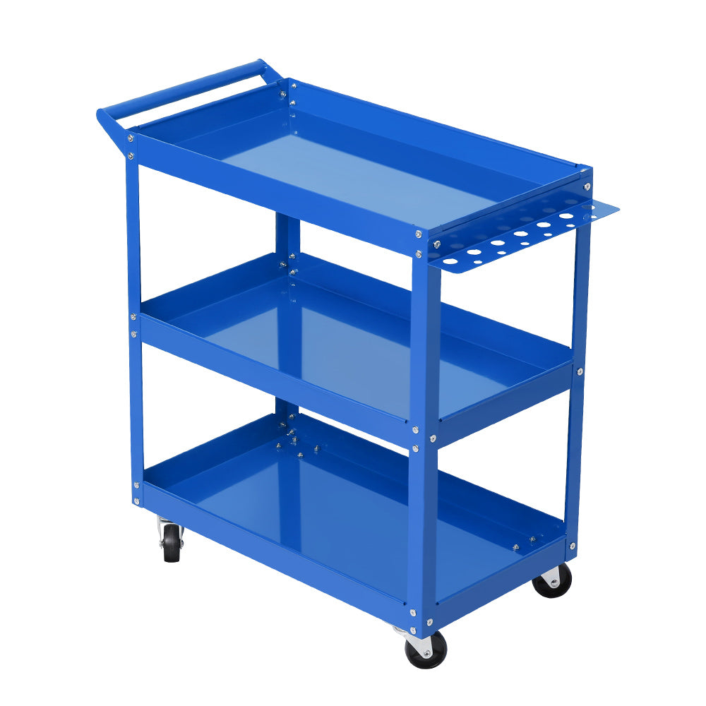 Bicycle Stands & Storage: Giantz 3-Tier Tool Cart Trolley Workshop Garage Storage Organizer Blue