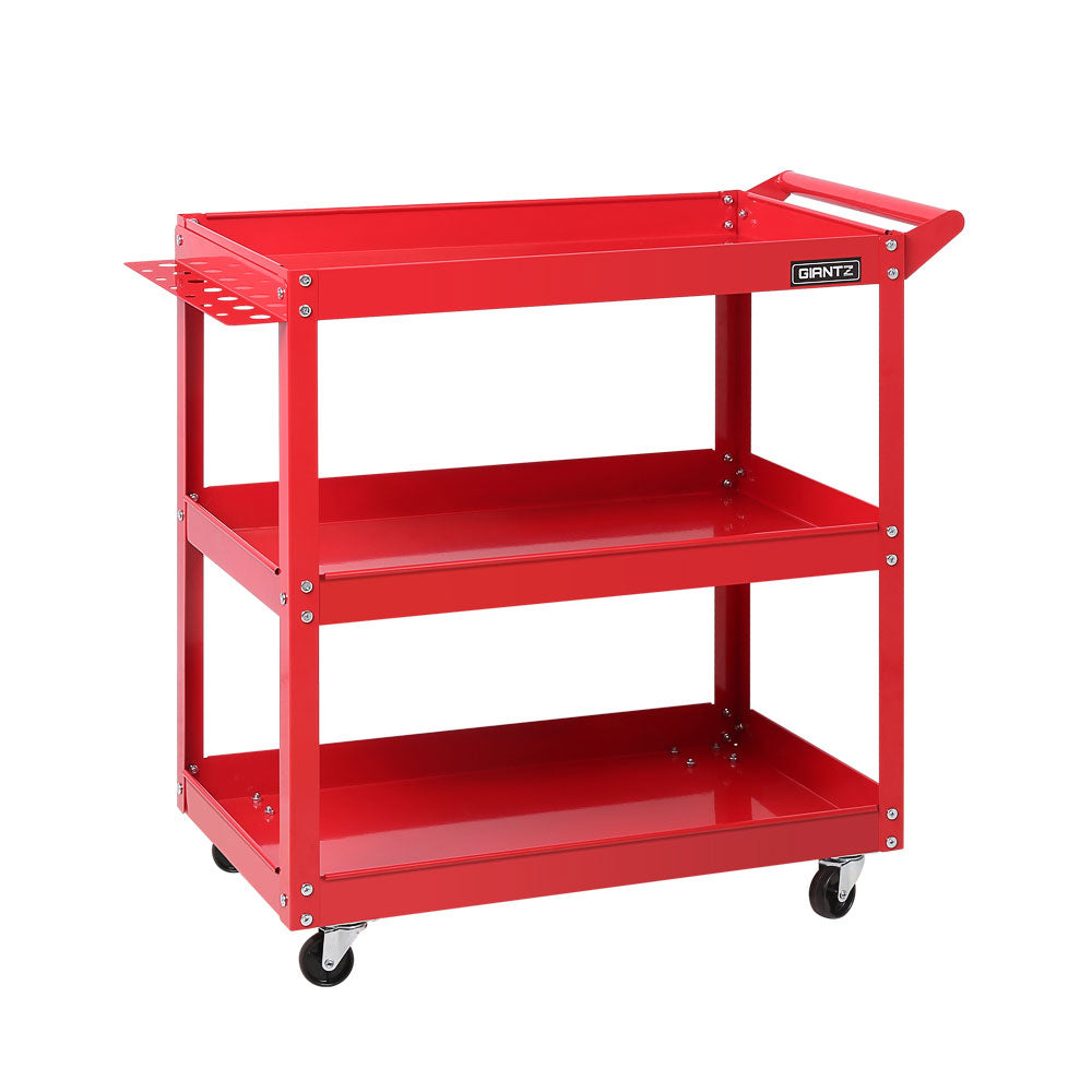 Bicycle Stands & Storage: Giantz 3-Tier Tool Cart Trolley Workshop Garage Storage Organizer Red