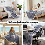 Blankets & Throws: Giselle 152x203cm Throw Blanket Double-Sided Fleece Lightweight For Sofa Couch Bed Queen