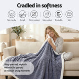Blankets & Throws: Giselle 203x230cm Throw Blanket Double-Sided Fleece Lightweight For Sofa Couch Bed