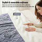 Blankets & Throws: Giselle 203x230cm Throw Blanket Double-Sided Fleece Lightweight For Sofa Couch Bed