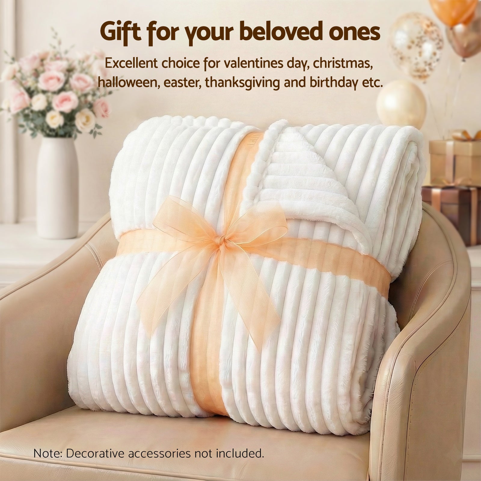 Blankets & Throws: Giselle 152x203cm Throw Blanket Queen Fleece Lightweight Cozy Sofa Couch Bed Throw