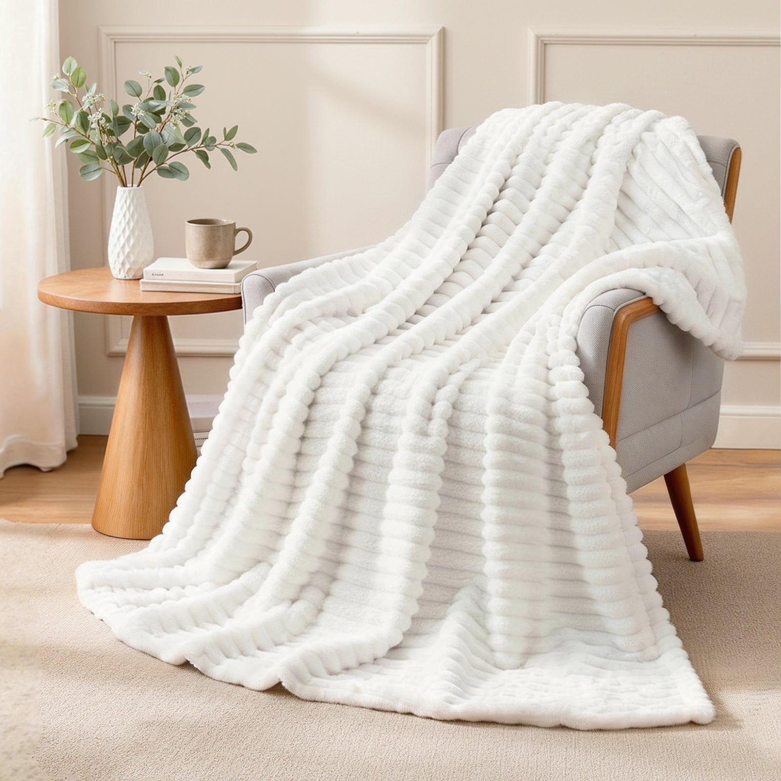 Blankets & Throws: Giselle 203x230cm Throw Blanket Fleece Soft Lightweight Cozy Sofa Couch Bed Throw