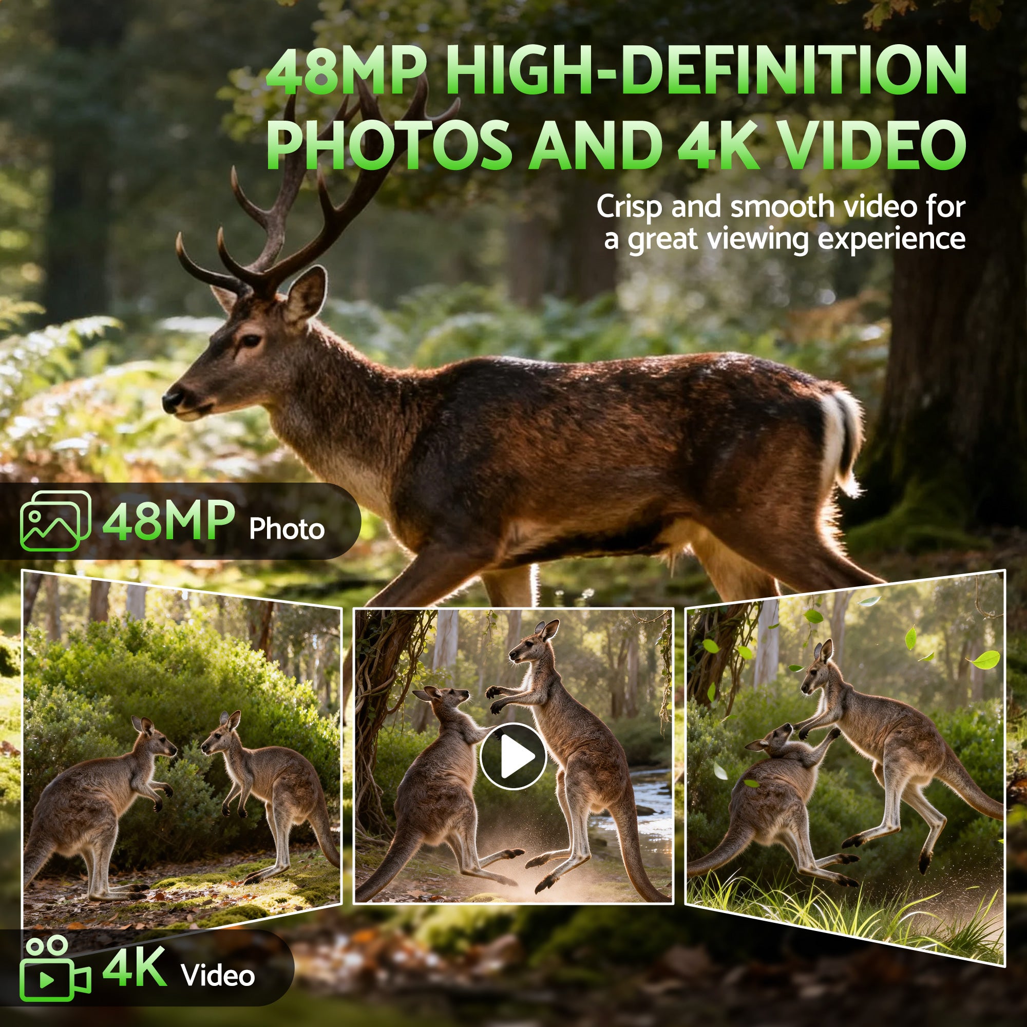 Security Cameras & Accessories: UL-TECH 4K WiFi Trail Camera 48MP 0.2s Trigger Game Camera Camo