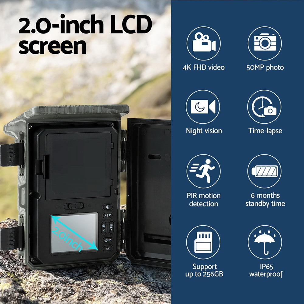 Security Cameras & Accessories: UL-tech Solar Trail Camera 4K 50MP Wildlife