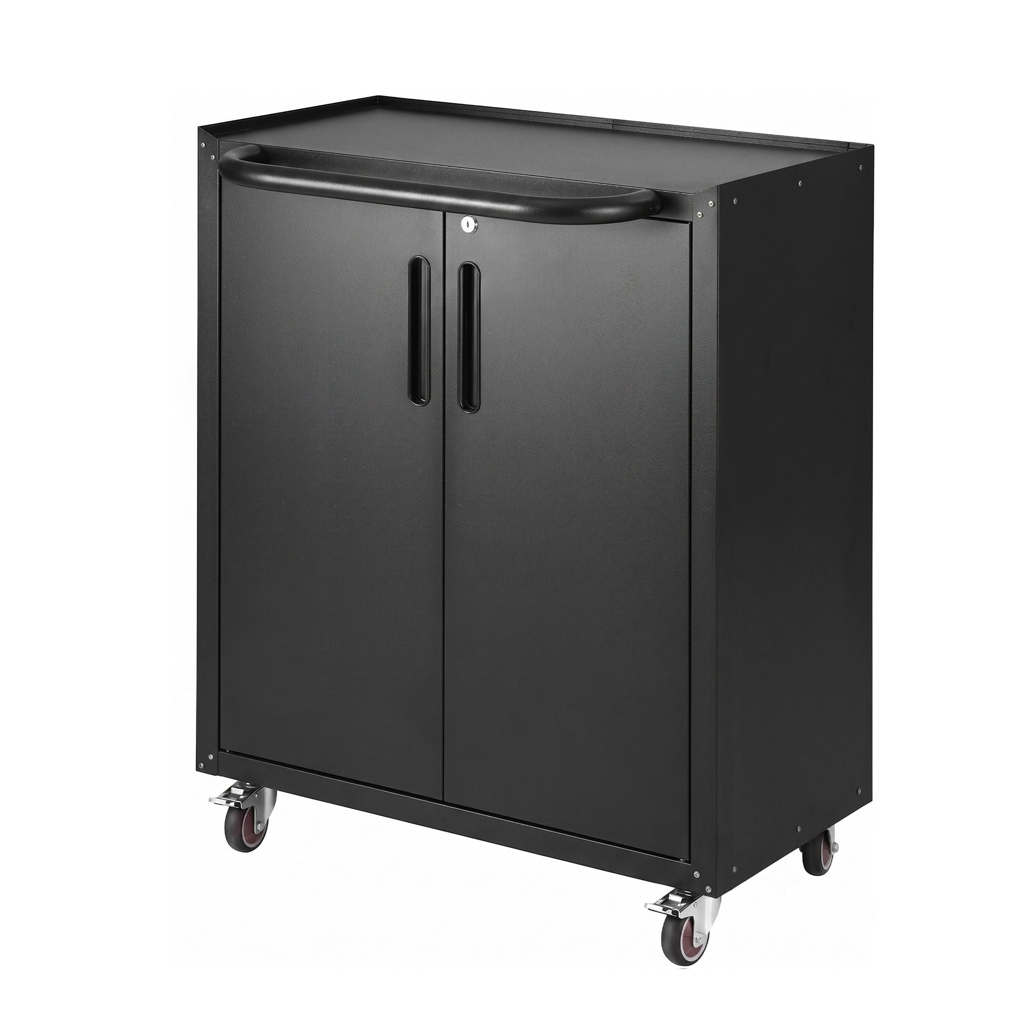 Giantz Rolling Tool Cabinet Heavy-Duty Storage Cabinet Adjustable Shelf Black