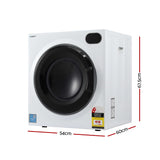 Devanti 6kg Tumble Dryer, Intelligent Touch Screen Clothes Dryer with 4 Drying Modes Stainless Steel Drum, 54x60x67.5cm