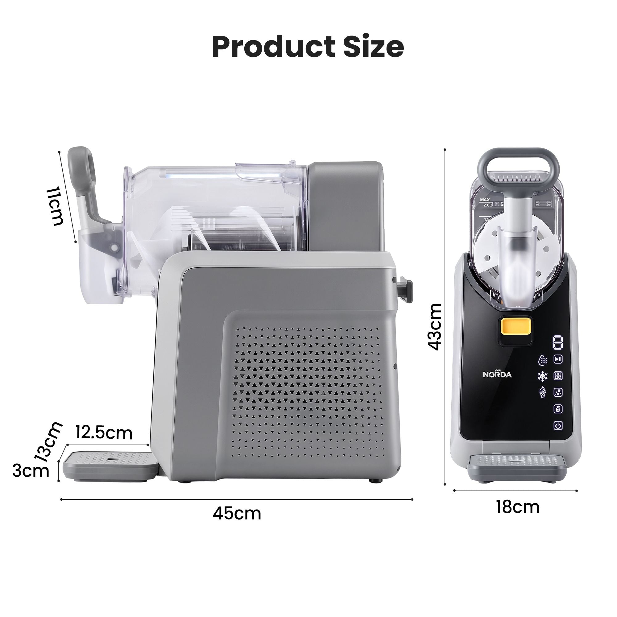 NORDA 2L Slushie Machine Frozen Drink Maker Slushy Ice Cream Maker No Ice Compressor Touchscreen for Home BBQ Party