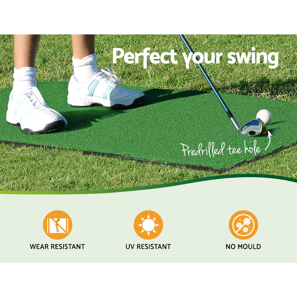 Golf Training Aids: Everfit 3M Golf Practice Net And Training Mat Set Driving Target Black