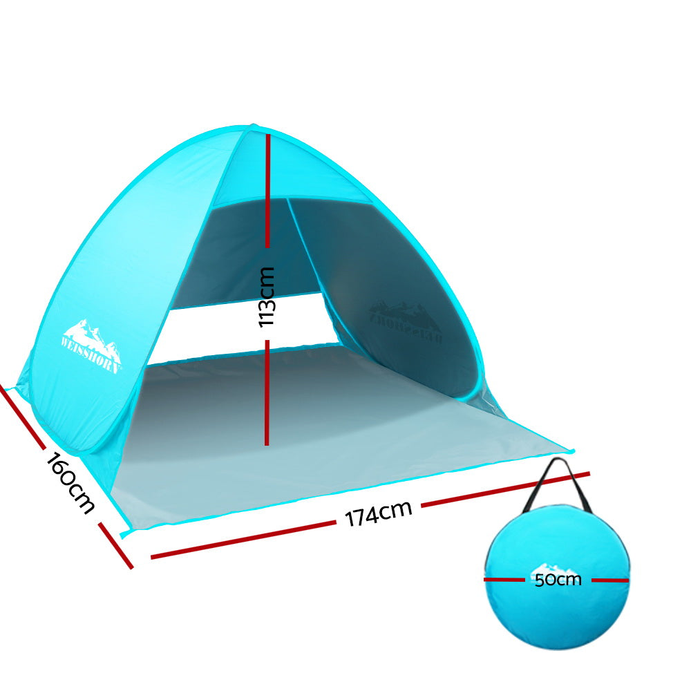 Tents: Weisshorn Pop Up Beach Tent Camping Hiking 3 Person Sun Shade Fishing Shelter