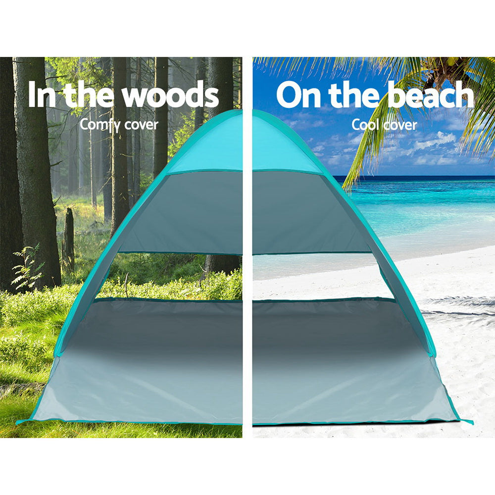 Tents: Weisshorn Pop Up Beach Tent Camping Hiking 3 Person Sun Shade Fishing Shelter