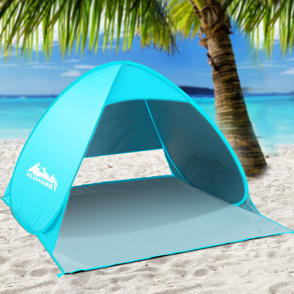 Tents: Weisshorn Pop Up Beach Tent Camping Hiking 3 Person Sun Shade Fishing Shelter