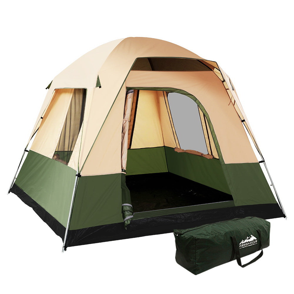 Tents: Weisshorn Family Camping Tent 4 Person Hiking Beach Tents Green