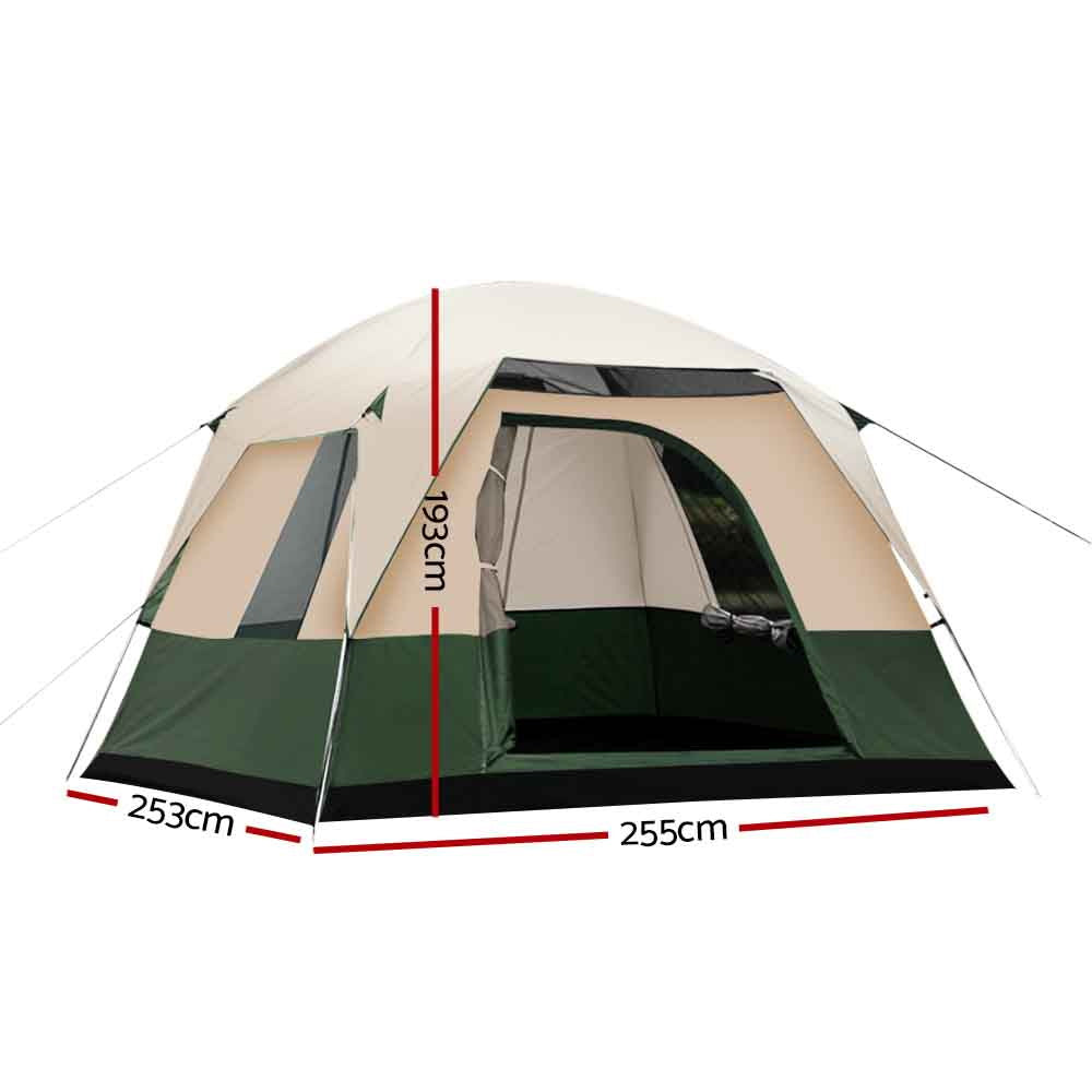Tents: Weisshorn Family Camping Tent 4 Person Hiking Beach Tents Green