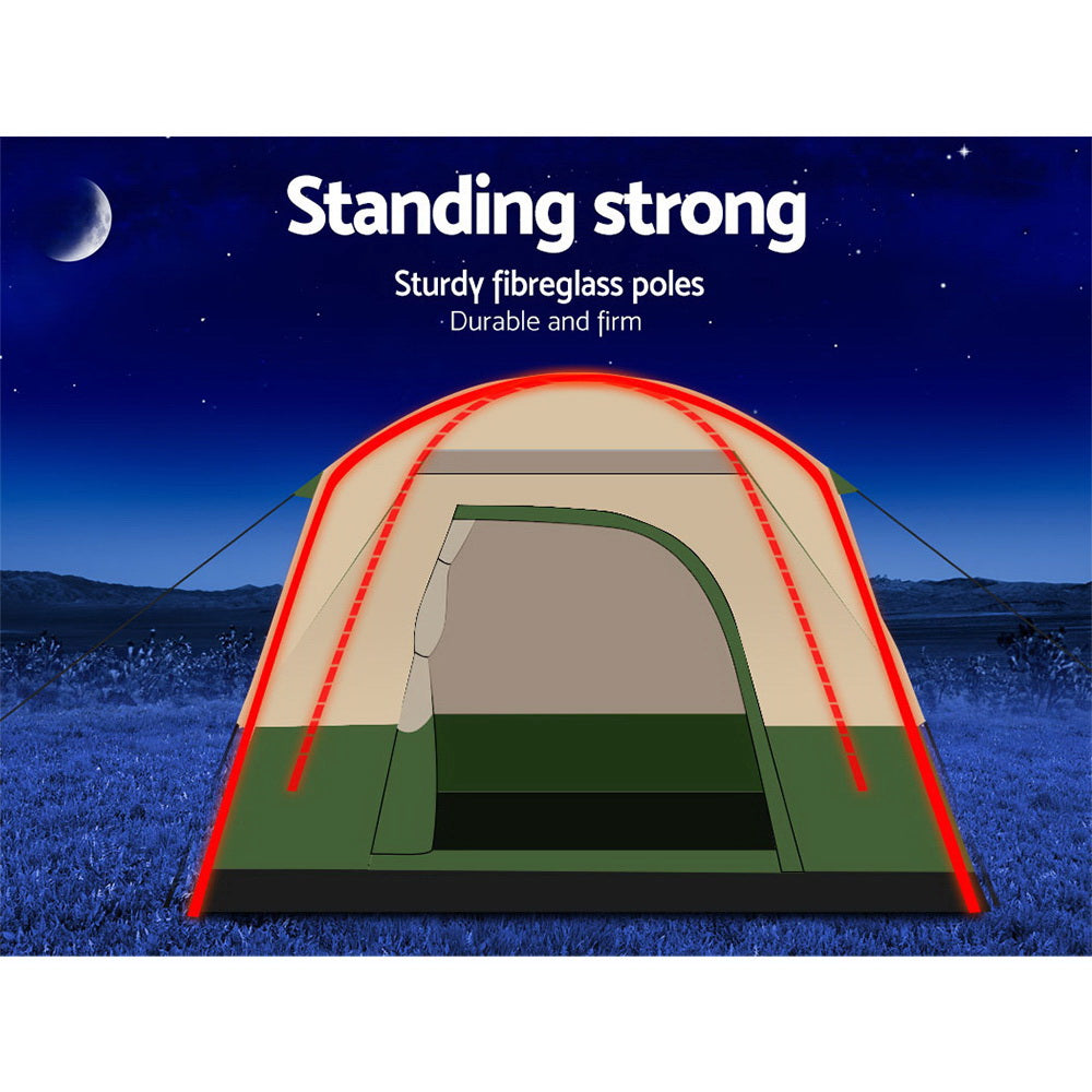 Tents: Weisshorn Family Camping Tent 4 Person Hiking Beach Tents Green