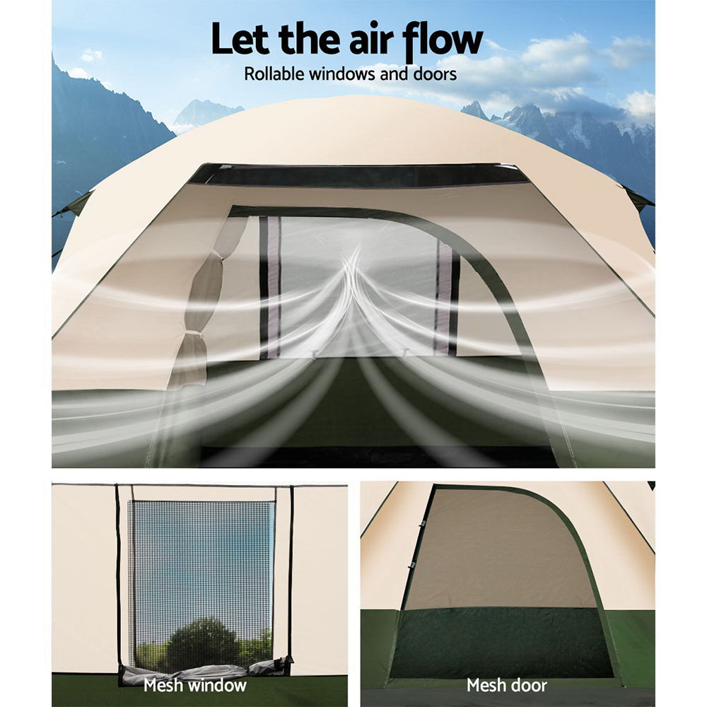 Tents: Weisshorn Family Camping Tent 4 Person Hiking Beach Tents Green