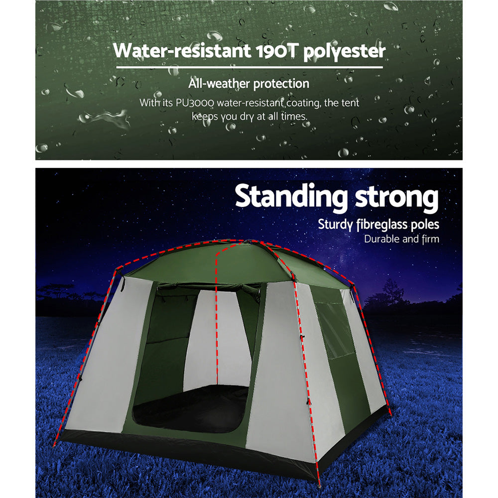 Tents: Weisshorn Family Camping Tent 6 Person Hiking Beach Tents Dome Shelter