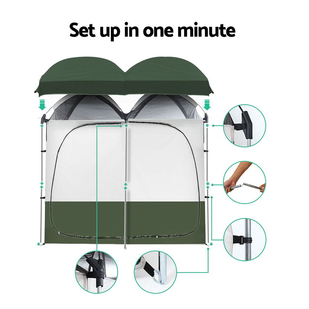 Portable Toilets & Showers: Weisshorn Double Camping Shower Toilet Tent Outdoor Portable Change Room