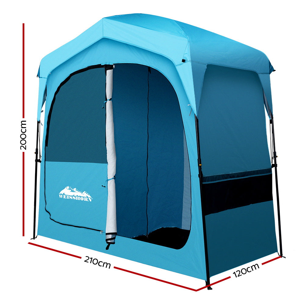 Portable Toilets & Showers: Weisshorn Double Camping Shower Toilet Tent Outdoor Fast Set Up Change Room