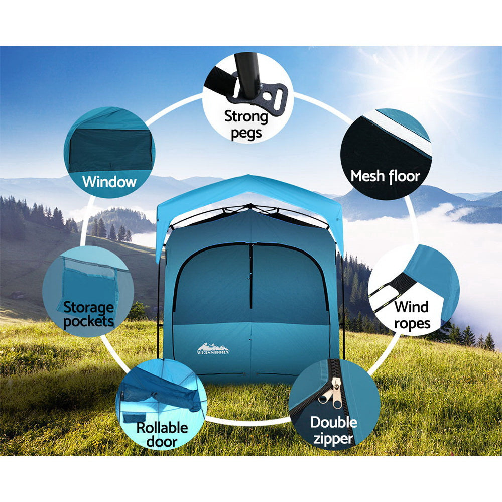 Portable Toilets & Showers: Weisshorn Double Camping Shower Toilet Tent Outdoor Fast Set Up Change Room