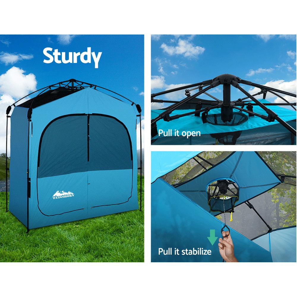Portable Toilets & Showers: Weisshorn Double Camping Shower Toilet Tent Outdoor Fast Set Up Change Room