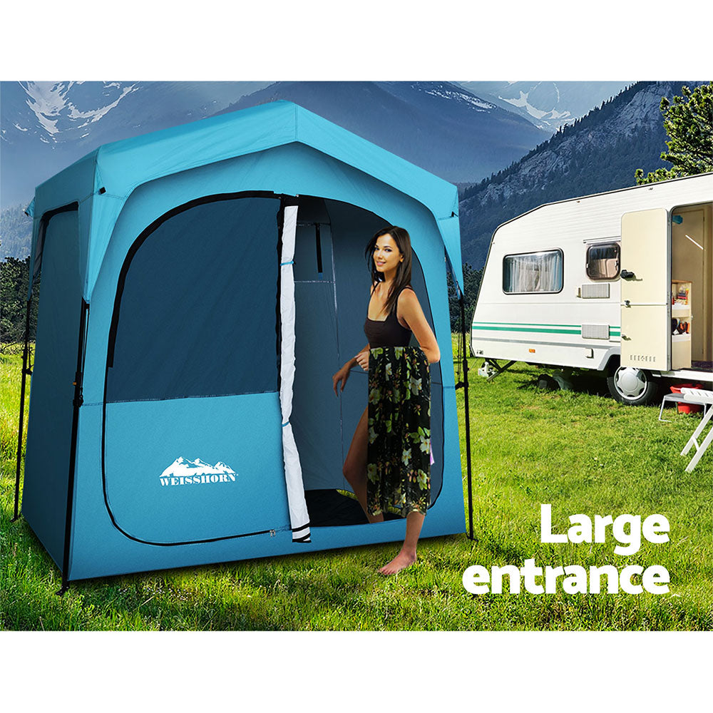 Portable Toilets & Showers: Weisshorn Double Camping Shower Toilet Tent Outdoor Fast Set Up Change Room