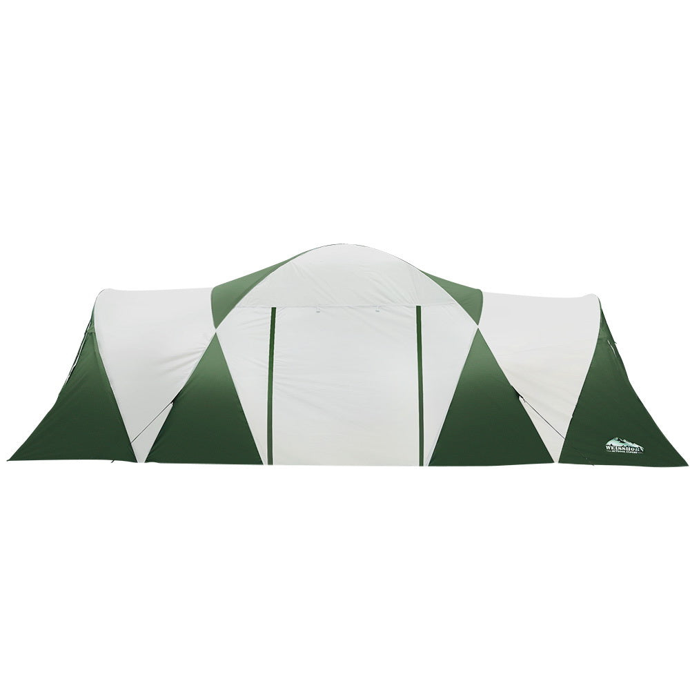 Tents: Weisshorn Family Camping Tent 12 Person Hiking Beach Tents (3 Rooms) Green