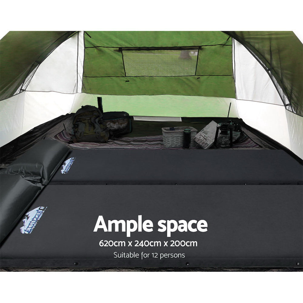 Tents: Weisshorn Family Camping Tent 12 Person Hiking Beach Tents (3 Rooms) Green