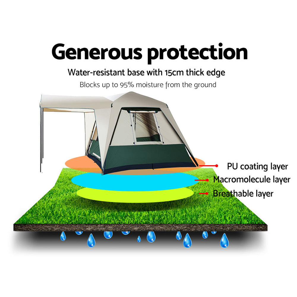 Tents: Weisshorn Instant Up Camping Tent 4 Person Pop up Tents Family Hiking Dome Camp