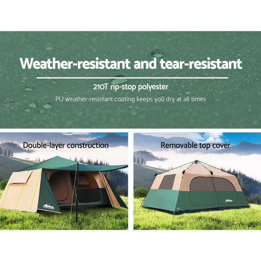 Tents: Weisshorn Instant Up Camping Tent 8 Person Pop up Tents Family Hiking Dome Camp